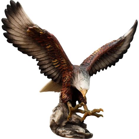 Moderne Aigle Figurine Sculpture Feng Shui Ornement Artisanat Cadeau 31x16.5x25.5cm