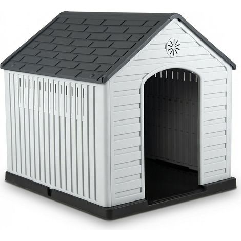 COSTWAY Large Plastic Dog House Waterproof Pet Shelter with Air Vents (1/5)