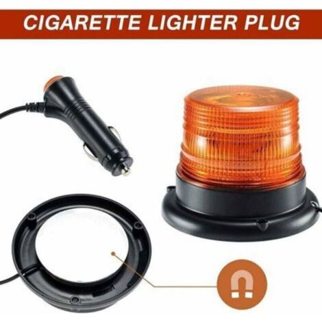 Gyrophare LED - 7 5 W - Clignotant Avertissement Magnétique 360° - Alimentation Prise Allume-Cigare 12 V à 80 V - Pour Utilisation Extérieure et Conditions Extrêmes - 1 Pièce (1/5)