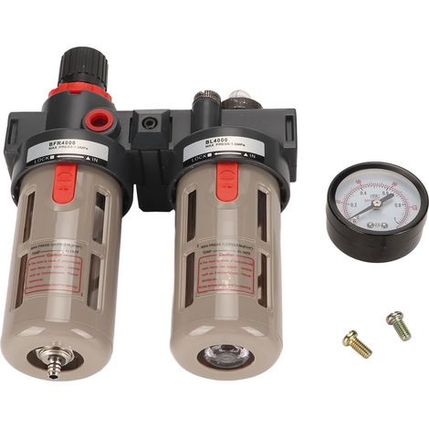 BFC4000 Filtre Régulateur Air Comprimé avec Séparateur Eau-Huile et Manomètre, 2 Unités, Raccord G1/2 (1/5)