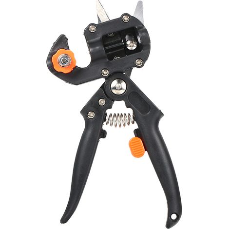 Kit de Greffe Jardinage Domestique pour Arbre Fruitier Légumes Fleurs - Sécateur Professionnel en Acier Carbone ABS Aluminium Noir - Set Outils de Coupe 275x150x60mm avec 1 Sécateur de Greffe 2 Lames (1/2)