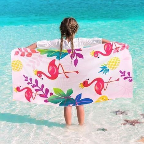 70 x 150cm Serviette de Plage pour Enfants – Océan Serviette de Plage Serviette de Bain Absorbante en Polyester Doux Serviette de Bain de Piscine Sportif Serviette pour Garçons Filles Bleu (1/5)