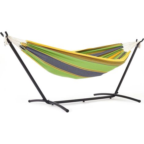Hamac avec Support d'extérieur de Camping Portable Extérieur en Plein air Portable en Toile pour Le Camping, la Plage et Les Voyages 200 kg Capacité de Charge, Vert