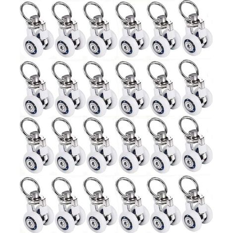 20pcs 38x20mm Rouleaux de Rail de rideau, Poulie Silencieuse,pour Accessoires Rideaux Dans Salles de Bains,Chambres (1/5)