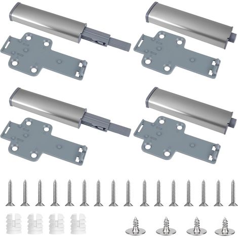 Magnetische Türriegel mit Druckmechanismus, 4 Stück, Türdämpfer mit Druckmechanismus, Magnetriegel mit Druckmechanismus für Schrank-, Schubladen-, Möbel- und Küchenschranktüren