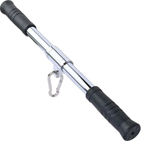 Barre de Tirage Musculation 48cm Droite Rotative, Barre Tirage Dos avec Poignées en Plastique Antidérapantes, Accessoire pour Machine à Câble, Idéal pour Biceps Triceps et Dorsaux à la Maison (1/5)
