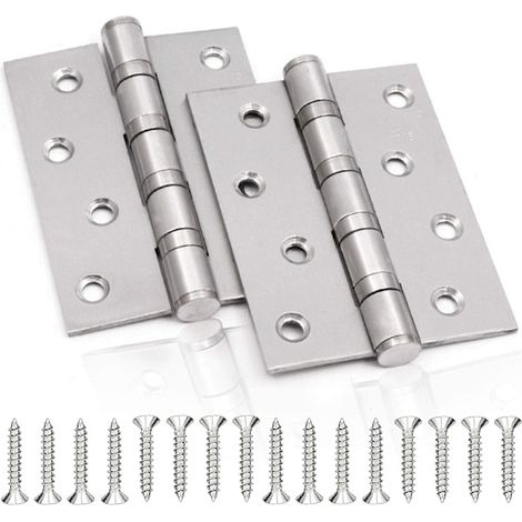 Türbänder aus Edelstahl, 2er-Set, Klapptürbänder, 3 mm dicke Edelstahlbänder, geeignet für massive Innentüren (silber). (1/5)