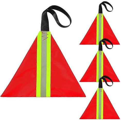Kit de signalisation de sécurité pour le remorquage de 4 pièces : drapeau rouge réfléchissant pour kayak, chargement de camions et remorques. (1/5)
