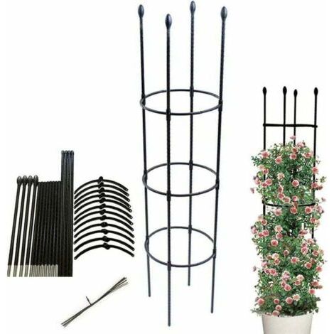 Gartenobelisk, Rankhilfe für Kletterpflanzen, stabiler Tomatenkäfig, Gartenspalier, Gemüsekäfig, Kletterblumen und -früchte für Garten und Balkon – Pflanzenhöhe 133 cm