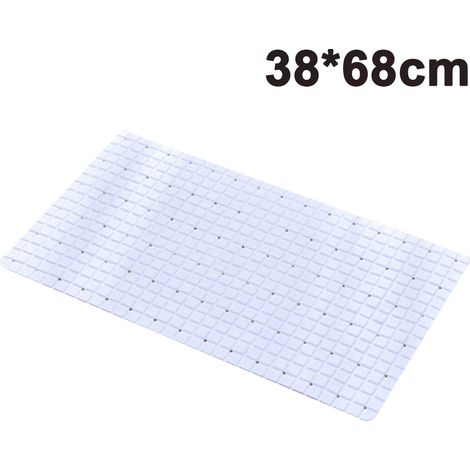 Tapis De Douche - 38 X 68 Cm - En Pvc Non Toxique - Avec Ventouses Et Trous D Évacuation - Pour Baignoire Et Cabine De Douche - 1 Pièce (1/5)