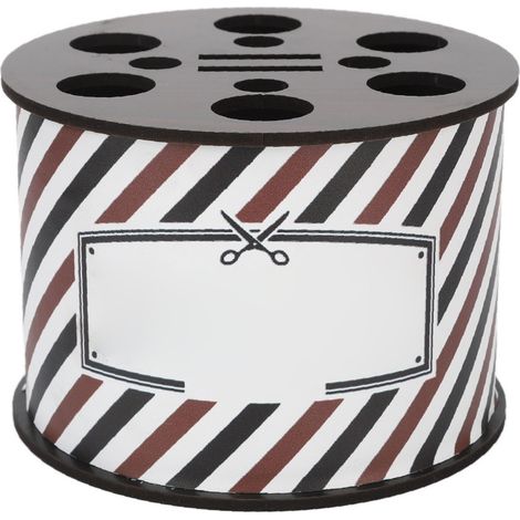 Caja redonda para guardar tijeras, de estilo vintage, gran capacidad, fabricada en madera, ideal para profesionales y peluqueros.