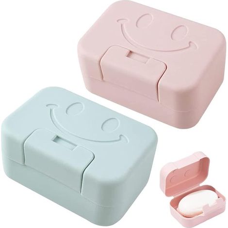 Portasapone da viaggio, set da 2, con coperchio, portasapone portatile per la doccia, ermetico con coperchio, per bagno, viaggi, campeggio e palestra (1/4)