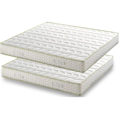 Lot de 2 Matelas 90x190 Hauteur 21 Cm Mousse Haute Résilience Densité HR 35 Kg/m3 - Soutien Ferme 90 190 Nuits d'or (1/4)