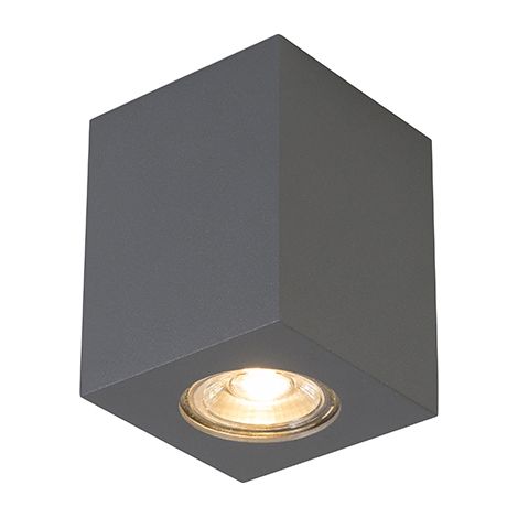 QAZQA Design Surface-Mounted Spotlight Anthracite GU10 50mm -