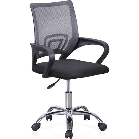 Home Heavenly®- Silla escritorio juvenil VERA, silla escritorio con asiento regulable con respaldo en tejido 3D. Color: Gris (1/5)