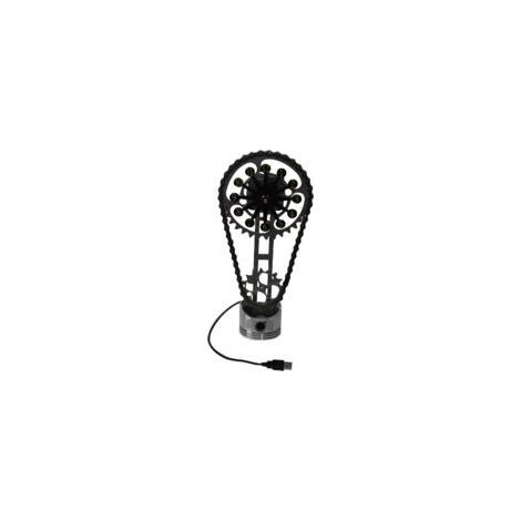 Rnemitery Tischuhr mit drehbarem Zahnrad aus Metall, dreidimensionales Skelett-Design, Steampunk-Tischuhr, schwarze Industrie-Dekoration