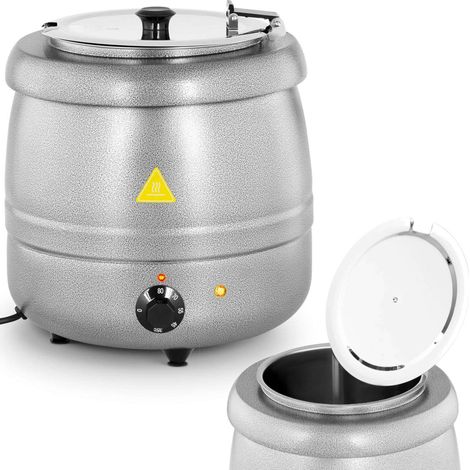 Bollitore elettrico per zuppe, acciaio inossidabile, cool-touch, 400 W, 10 l, 35-80 °C, argento (1/5)