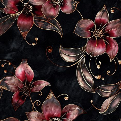 Tela Oxford para decoración de exteriores - Motivo de flores I DX5545 (1/5)