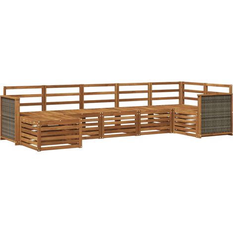 Conjunto de Sofá Seccional 6 pcs Natural vidaXL