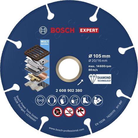 Bosch Grinding/Cutting Disc EXPERT Metal Diamond Cutting Disc, 105 x 20/16 mm 2608902380 (1/5)