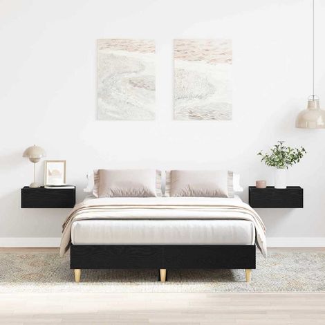 Estructura de cama Roble negro 140 x 190 cm vidaXL (1/5)