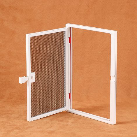 Ventana pequeña para mosquitera, ventana pequeña para manija de ventana de apertura hacia afuera, 20 x 16,5 cm, blanca (1/4)