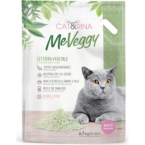 Litière végétale pour Chats de 15 L de Longue durée. Sable Naturel et aggglomérant, éliminable dans Les bios ou Les Toilettes. Neutralise Les odeurs et ne Colle Pas aux Pattes (1/4)
