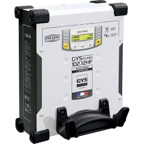 GYS – Chargeur de batterie moto 12V plomb/lithium – Technologie Inverter – 93% rendement – Calibration automatique des câbles – Fixation murale (1/4)