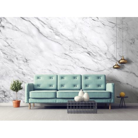 Fototapete Marmor Grau Stein, für Wohnzimmer und Schlafzimmer, 300 x 210 cm – Komplettset inkl. Kleister & Anleitung (1/5)
