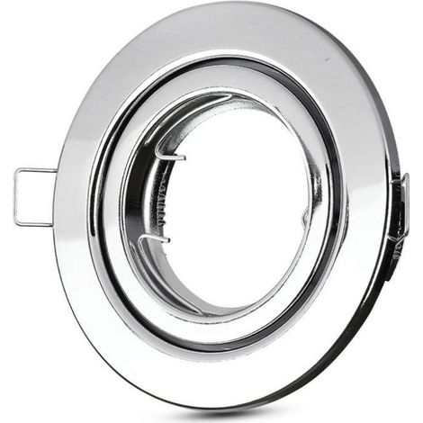 V-TAC Runder LED-Einbaustrahlerhalter GU10 und GU5.3 (MR16) Chromfarbe mit verstellbarer