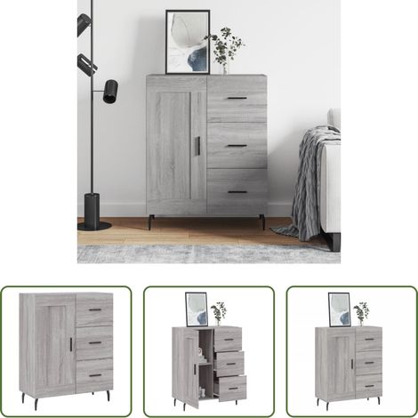 Holzwerkstoff - Sideboard Grau Sonoma 69,5x34x90 cm Holzwerkstoff (1/5)