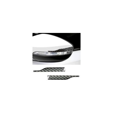 2 PCS Protecteurs De Bord Porte Protection des Rétroviseurs en Fibre De Carbone, AntiRayures Protecteur Garniture Autocollant Fibre De Carbone Haute Qualité pour Rétroviseur (11x1.5cm) (1/5)