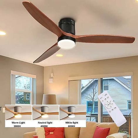 Ventilateur Plafonnier Moderne avec Éclairage LED,Diamètre 106cm, 6 Niveaux de Vent, 3 Modes de Lumière, Télécommandee (1/5)