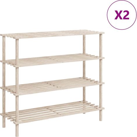 Schuhregale mit 4 Böden 2 Stk. Massivholz Tanne vidaXL (1/5)