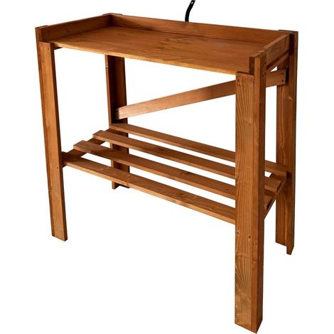 Wax-Treated Potting Table for Gardening and Plant Potting Work - L89 x W89 x H45.2 cm