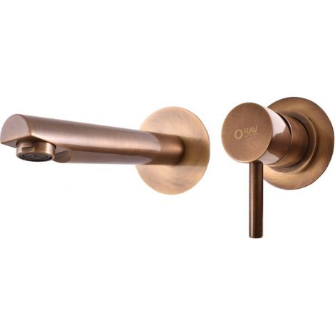 Mitigeur lavabo mural encastrable SEINA en laiton bronze 8cm (1/4)