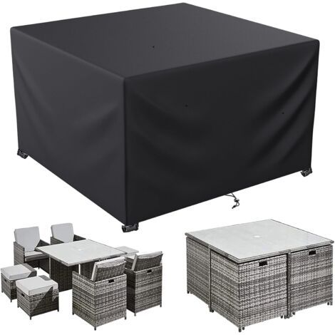 Garden Furniture Cover, 600D Oxford Fabric Garden Table Cover All Weather Protection for Table and Sofa Sets with Rope and Buckle Lock (250 x 250 x 90 cm) (1/5)