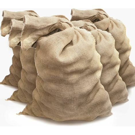 5 Sacs toile de jute - Sac jute pomme de terre – Sac a patate conservation – Anti inondation (60 x 100 cm), Marron (1/5)
