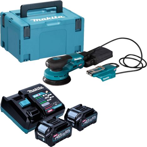 Makita BO 003 CGD201 Levigatrice rotorbitale a batteria 40 V max. 125 mm 3,0 mm di corsa Brushless + 2x batteria 2,5 Ah + caricabatterie + Makpac