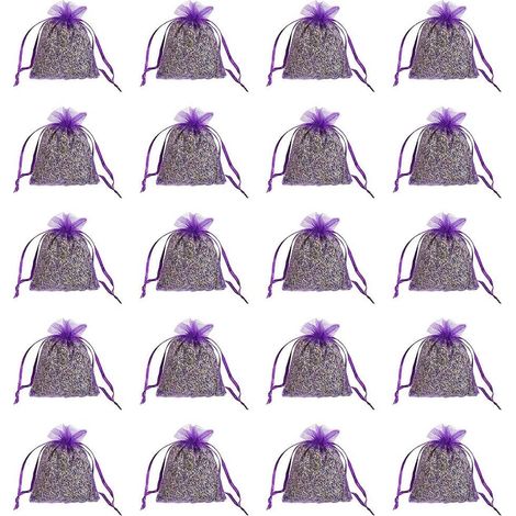 Sachet Lavande - Lavande Séchée Française Naturelle - Parfum Apaisant pour Tiroirs Placards Oreillers - Lot de 20 (1/5)