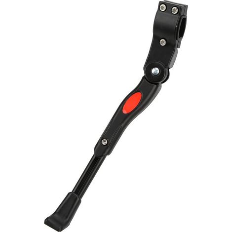 Béquille de vélo en alliage d'aluminium réglable, antidérapante, avec patin en plastique renforcé pour stabilité accrue, noire. (1/5)