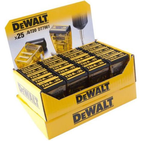 Dewalt Bitbox (Bitset) DT961, Torx 20 Bitsatz L 25 mm in Kunststoffbox 25-teilig