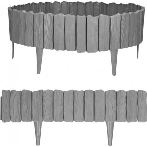 Bordure de jardin en plastique effet pierre – Lot de 20 pièces – Dimensions 24x10cm – Résistante aux intempéries – Pour délimitation esthétique (1/5)