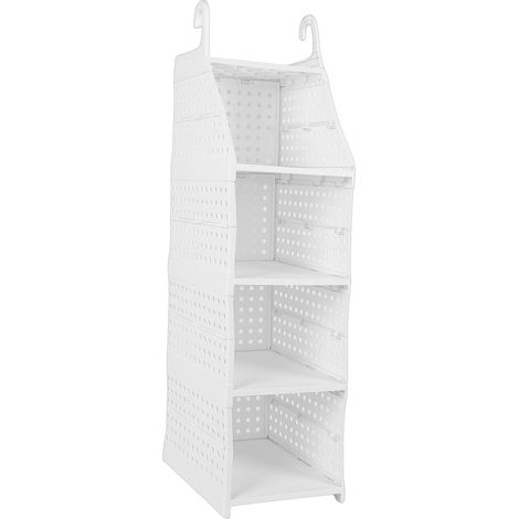 Organisateur de Placard, Organisateur de Placard Suspendu Pliable en PP avec Stockage Vertical de Grande capacité sans Installation pour Chambre à Coucher, Dortoir, Buanderie, Armoire (4 (1/5)