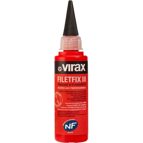 Virax – Résine étanchéifiante pour raccords filetés – 60 ml – Haute tenue en température et pression – Conforme norme EN 751-1 Classe H