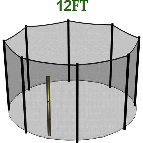 Greenbay Replacement Trampoline Safety Net Enclosure Surround Netting, 12FT - 8 Pole