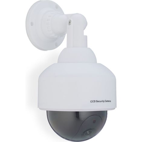 Falsa telecamera di sorveglianza design realistico sicurezza interno esterno 23,5 x 12,5 x 14 cm in plastica bianca 130012463