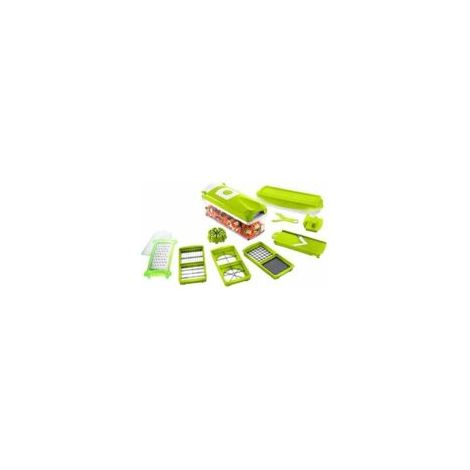 Houhence – Genius Nicer Dicer Smart 12 pezzi – Tagliaverdure in acciaio inox – Affettatura precisa per cubetti, bastoncini e spicchi – Pelapatate incluso – Crezuo