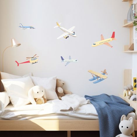 Sticker décoratif, avions, enfant, 68 cm X 48 cm (1/5)