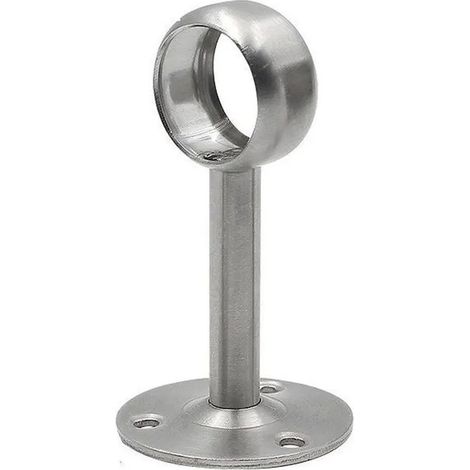 2 Supports Tringle Rideau Acier Inox U-Shape 25mm, avec Vis et Tubes Expansion Armoire Douche (1/4)